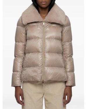 Herno Fur-Collar Padded Jacket - Brown