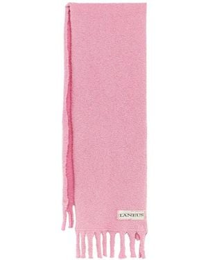 Laneus Écharpe En Maille Etxturée À Franges - Pink