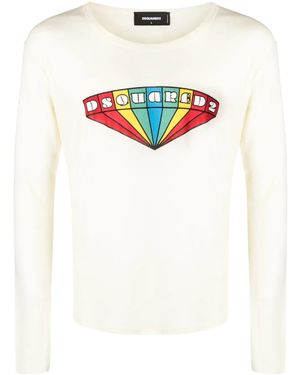 DSquared² Graphic-Print Wool Sweatshirt - White
