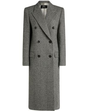 Etro ヘリンボーン ダブルコート - グレー