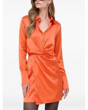 Patrizia Pepe Geknöpftes Minikleid mit Twist-Detail - Orange