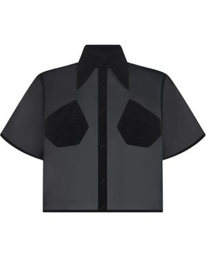 Violante Nessi Lea Embroidered Cropped Shirt - Black