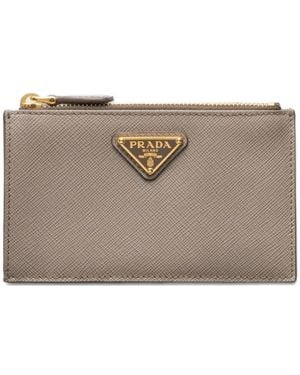 Prada Porte-Cartes À Plaque Logo - Grey