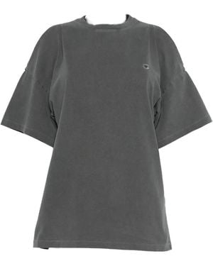 Coperni Open-Shoulder T-Shirt - Gray