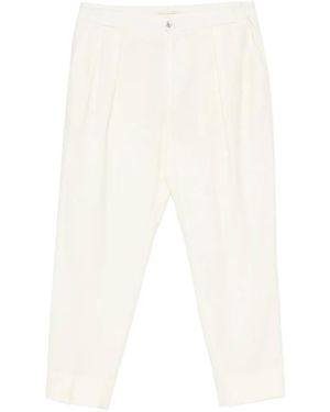 Briglia 1949 Pleated-Detail Cropped Trousers - White