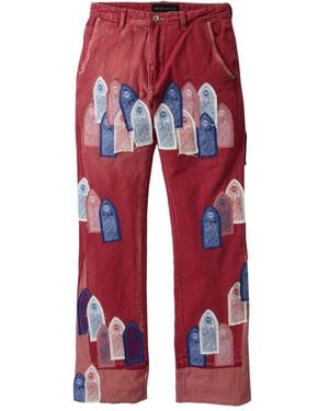 Who Decides War Patched Arch Jeans - Red