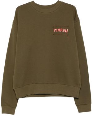 Marni ロゴ スウェットシャツ - グリーン