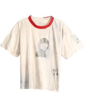 SAITOS Harrison Ghost Distressed T-Shirt - Pink