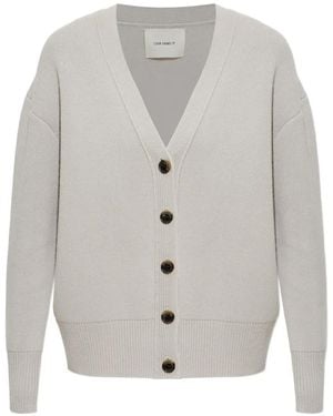 Lisa Yang Amery V-Neck Drop-Shoulder Cardigan - White