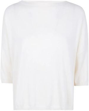Ma'ry'ya Boat-Neck Jumper - White