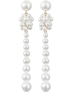 Sophie Bille Brahe 14Kt Recycled Colonna Freshwater Pearl Earrings - White