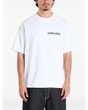 Calvin Klein Logo-Print Short-Sleeve T-Shirt - White