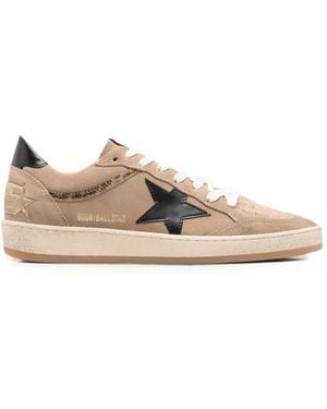 Golden Goose Ball Star Suede Trainers - Natural