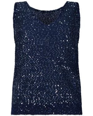 Weekend by Maxmara Maglione Smanicato Con Paillettes - Blu