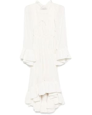 Lanvin ラッフル ロングドレス - ホワイト