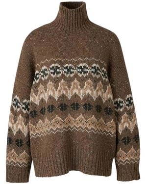 Altuzarra Fairisle High-Neck Sweater - Brown