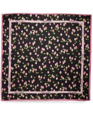 Marc Jacobs Floral Silk Scarf - Black