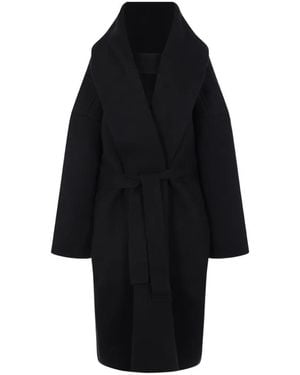 CFCL Shawl-Collar Wrap Coat - Black