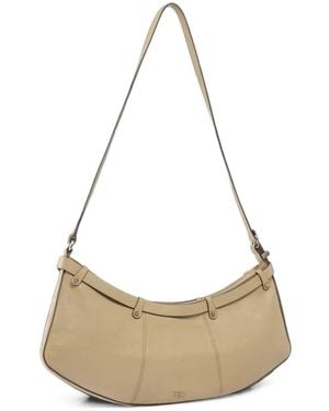 Pinko Buckle-Detail Leather Shoulder Bag - White