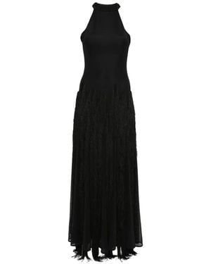Bless Tassel Crocheted Maxi Dress - Black