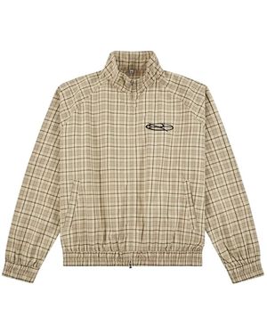 Boredom Kills Plaid Lounge Track Jacket - Natural