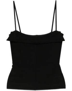 Nanushka Marinie Square-Neck Top - Black