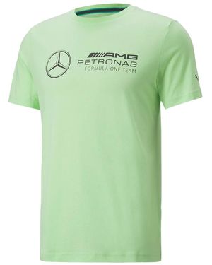 PUMA Mapf1 Mercedes Essential Logo-Print T-Shirt - Green