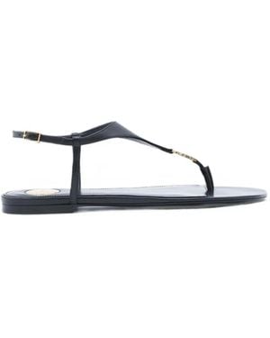 Saint Laurent Cassandra T-Bar Sandals - Black