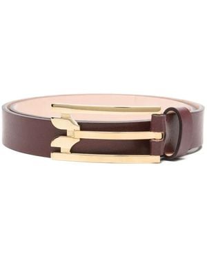 Victoria Beckham Buckle-Detail Leather Belt - White