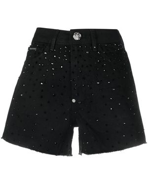 Philipp Plein ビジュートリム デニムショーツ - ブラック