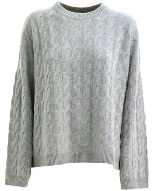Lisa Yang Pullover Mit Zopfmuster - Grau