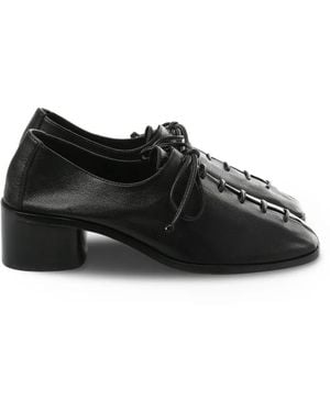 Hereu Lace-Up Block-Heel Pumps - Black