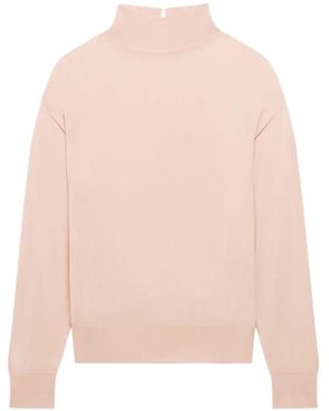 Another Tomorrow Featherweight Wool Jumper - Pink