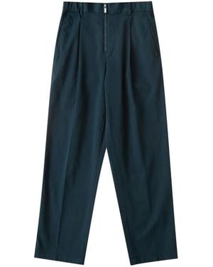 Helmut Lang Zip Cotton Trousers - Blue