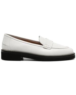 Aquazzura Aqua Chain-Detailed Leather Loafers - White