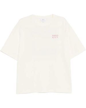 Maison Kitsuné T-Shirt mit Logo-Print - Weiß