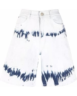 Stella McCartney Pantalones Vaqueros Cortos Con Motivo Tie-Dye - Blanco