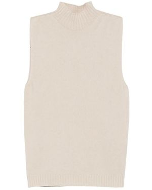 AROVESCIO High-Neck Sleeveless Sweater - White