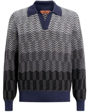 Missoni Poloshirt Mit Zickzackmuster - Blau