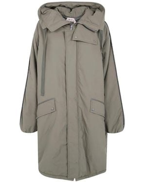 N°21 Quilted-Sleeve Oversized Coat - Grey