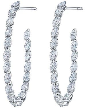 Kwiat 18Kt Marquise Diamond Hoop Earrings - Metallic