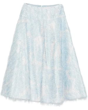Antonio Marras Feather-Effect A-Line Midi Skirt - Blue