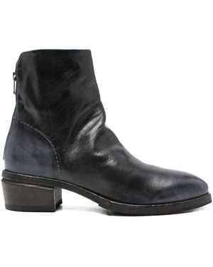 shotof Zip-Detail Leather Boots - Black