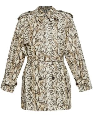Isabel Marant Snakeskin-Effect Trench Coat - White