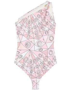 PUCCI Bañador Asimétrico Con Estampado Occhi - Rosa