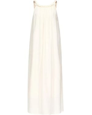 Loulou de Saison Kika Twisted-Detail Gathered Maxi Dress - White