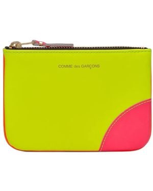 COMME DES GARÇONS PLAY Panelled Leather Zip Wallet - Yellow