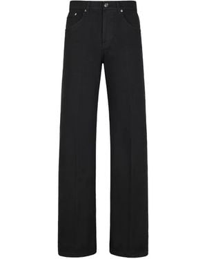 Dondup Logo-Patch Straight-Leg Jeans - Black