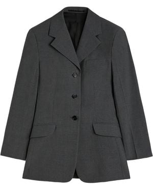 Jil Sander Poplin Wool Blazer - Black
