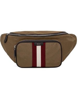 Bally Code Gürteltasche mit Streifendetail - Braun